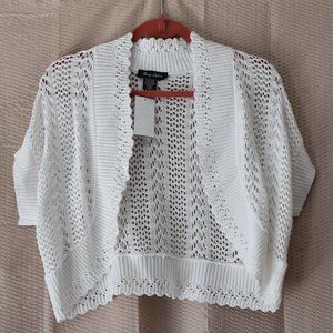 NWT Mary Sophia White Crochet Vest Large